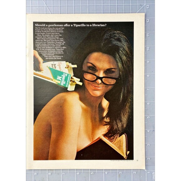 Tiparillo "Should a gentleman offer a librarian a Tiparillo?" Playboy Print Ad - Picture 2 of 3